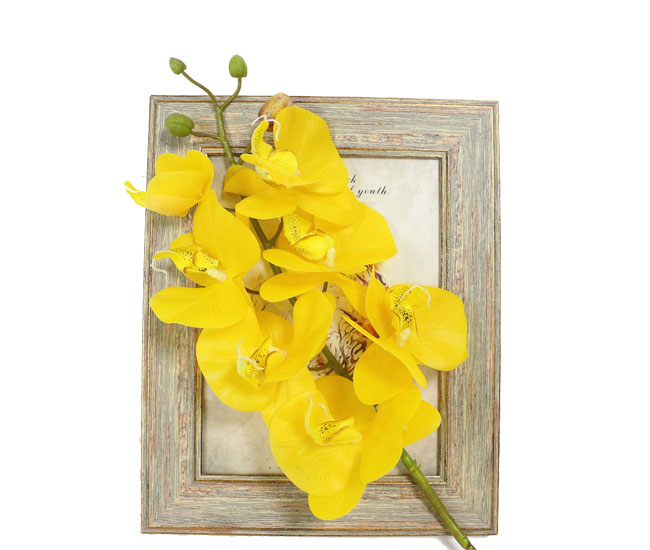 Искусственная ветка Орхидеи желтая